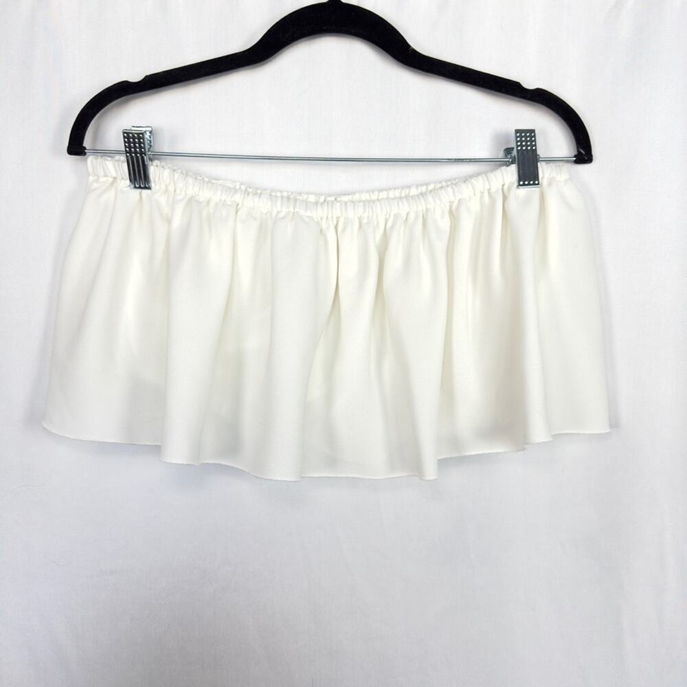Aritzia Wilfred White Chiffon Flowey Off The Shoulder Blouse Size Medium